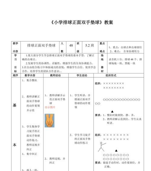 掌握排球侧面双手击球的技巧（提高技术水平的关键是正确的动作要领）
